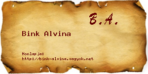 Bink Alvina névjegykártya